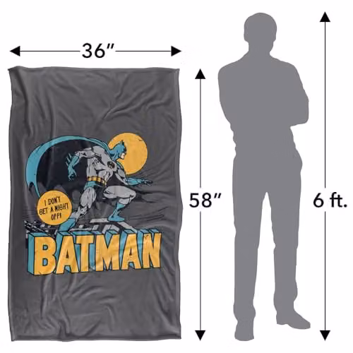 LOGOVISION Batman DC Night Owl Super Soft Silky Touch Fleece Throw Blanket, Multicolour, W: 91.44 cm x L: 147 cm – 4