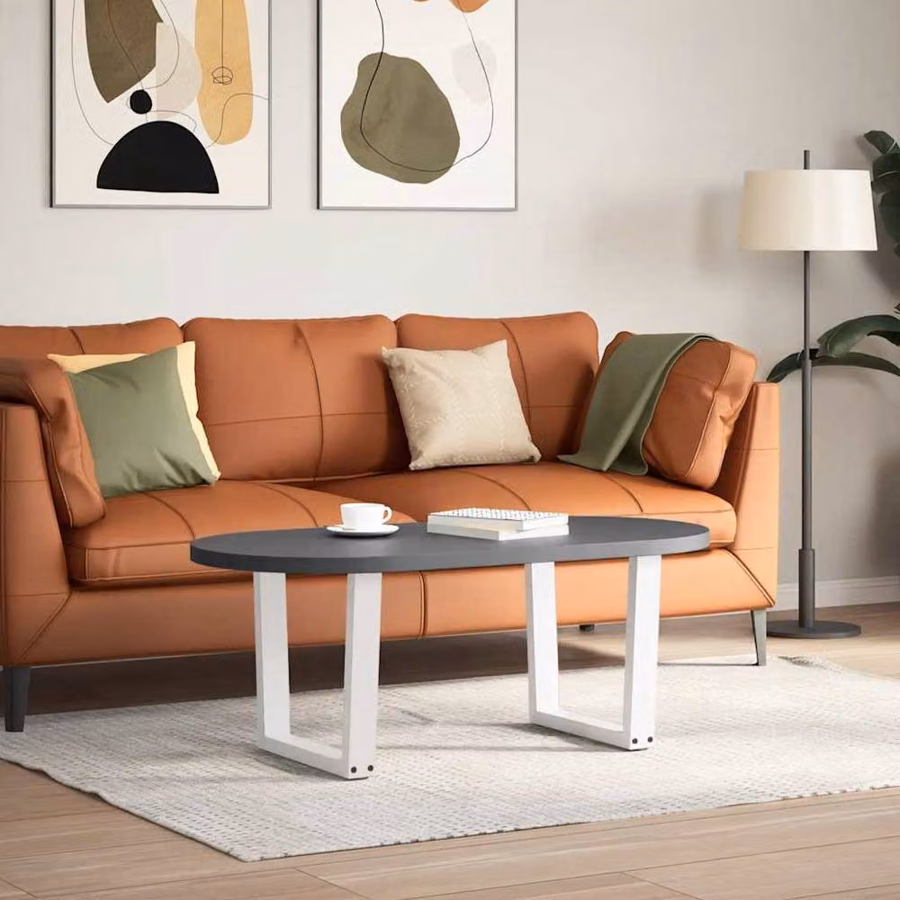 Berkfield Home Modern V-Shape Dining Table Legs, 2 Pieces, White Steel, H: 50 x 43.3 cm – 2
