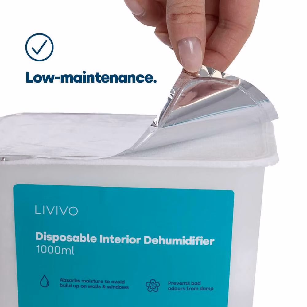 LIVIVO Disposable Dehumidifiers for Damp and Mould, 1000ml, 5 Pack, Blue – 5