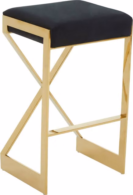 Fifty Five South Modern Black and Gold Metal Bar Stool