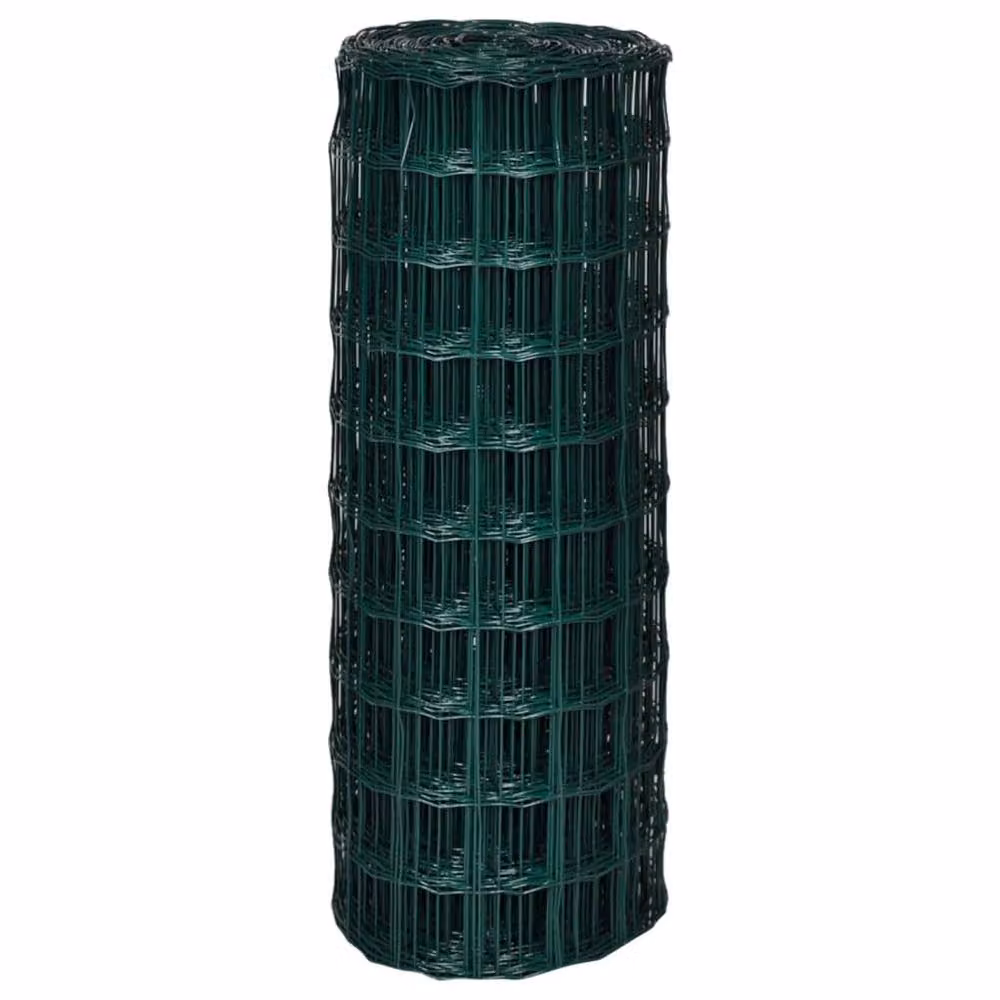 Berkfield Home Euro Fence PVC-Coated Steel Fencing, Green, W: 10 m x H: 1.8 m – 3