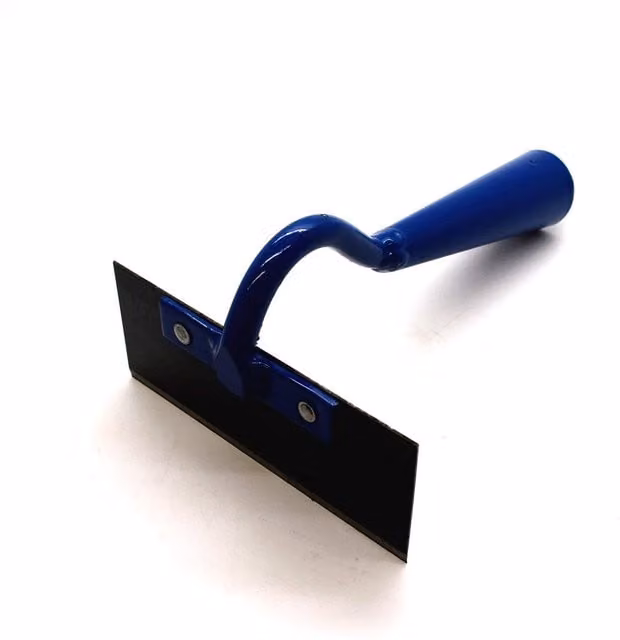 SolaDirect Angled Swan Neck Hoe Garden Tool with Blue Steel Head and Wooden Handle
