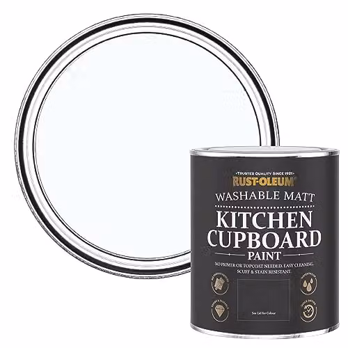 Rust-Oleum Water Based Kitchen Cupboard Paint in Matt Blue Grey Finish, 0.75 l – 1