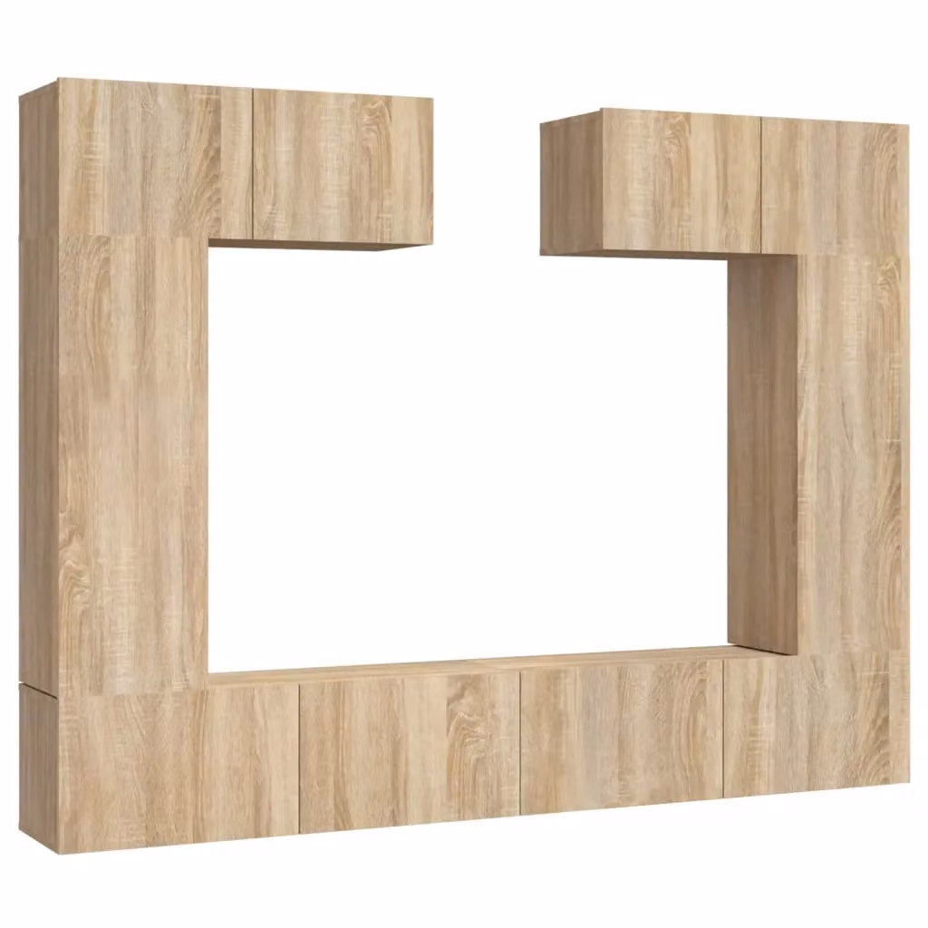 Berkfield Home 6 Piece Sonoma Oak TV Cabinet Set in Brown – 2