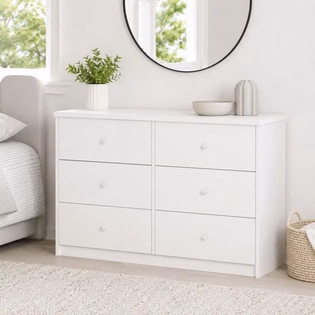 Core Products Modern White Matt Wood Bedroom Chest of Drawers