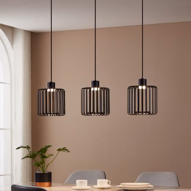 Eglo Ginestrone-Z Black Steel RGB 3 Light LED Pendant Light – 1