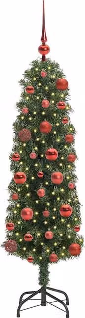 Berkfield Home Artificial Christmas Tree with 150 LEDs and Stand, Green, H 120 cm x W 38 cm x D 38 cm