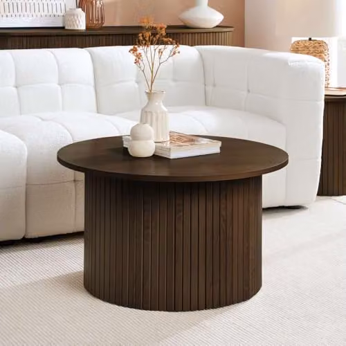 Birlea Axel Round Fluted Coffee Table in Walnut – 2