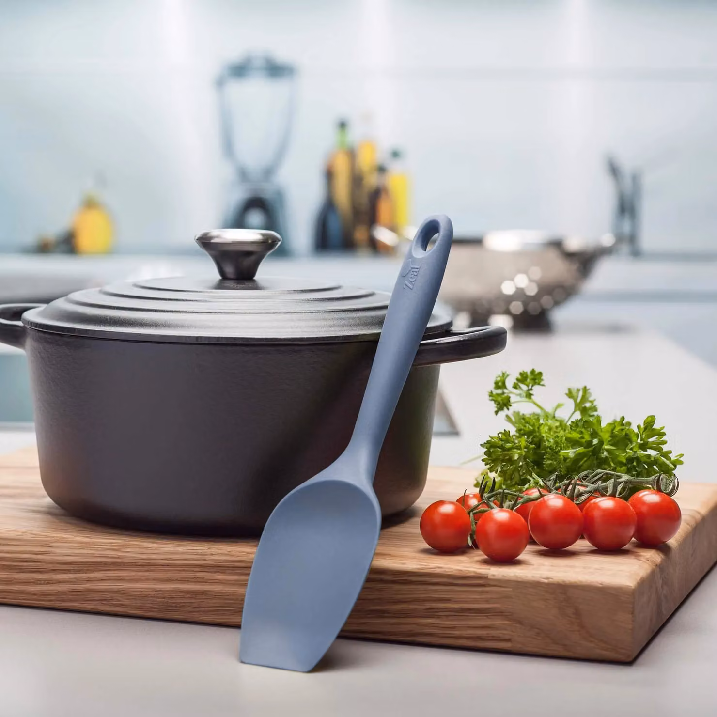 Zeal Silicone Non-Stick Spatula Spoon in Blue, 26 cm – 2