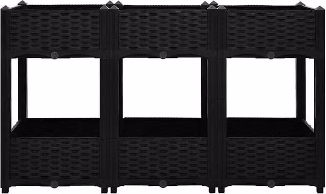 Berkfield Home Raised Bed in Black Plastic, W/D/H: 120 x 40 x 71 cm – 1