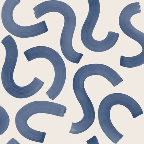 Holden Decor Storybook Curly Confetti Playful Kids Wallpaper in Navy Blue
