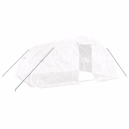 vidaXL Greenhouse with Steel Frame in White, 20 m², W: 5 m, D: 4 m, H: 2.3 m