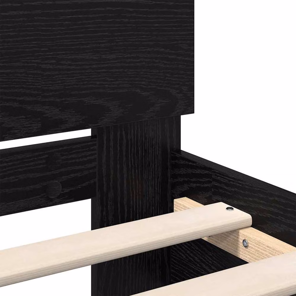 Berkfield Home Modern Bed Frame with Headboard and Under-Bed Lighting in Black Oak, W/D/H: 180 x 200 cm – 4
