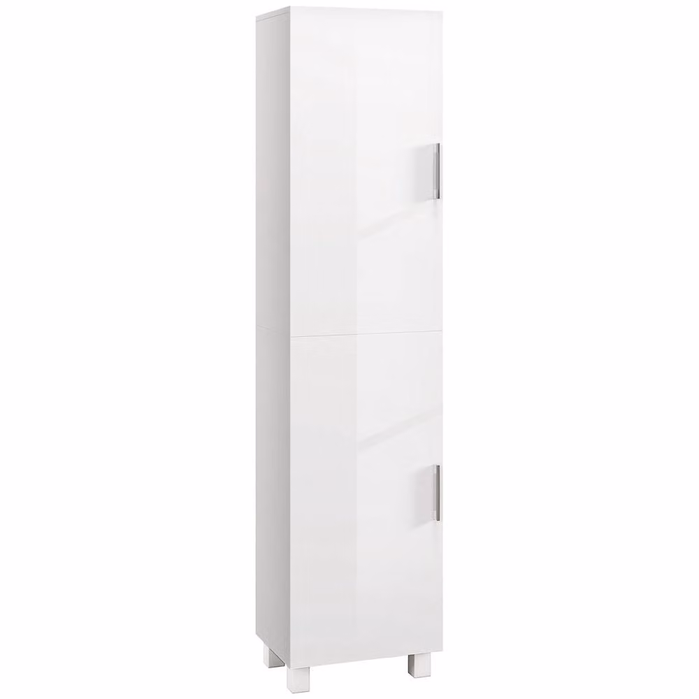 Wyld Haus Valatti Freestanding Tall Bathroom Storage Cabinet in White High Gloss, H 167.5 x W 40.0 x D 30.0 cm – 2