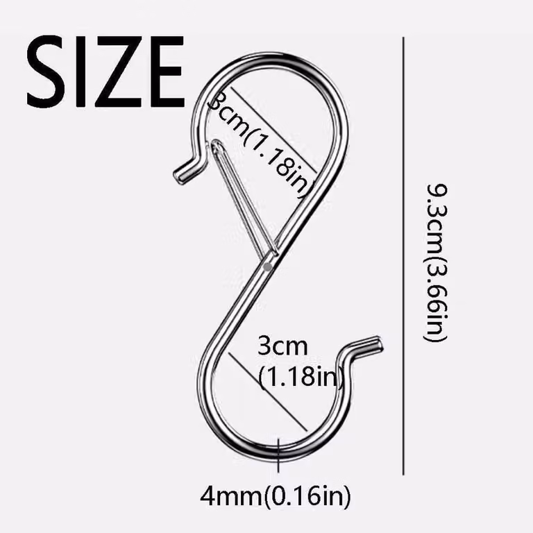 FLAVORA 10-Piece Silver Stainless Steel Windproof Spring Clasp Balcony Clothes Hangers