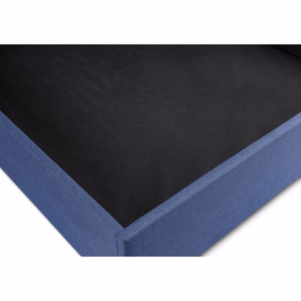 Cheshire Travertine Upholstered Ottoman Storage Bed in Blue, Double (135cm) – 4