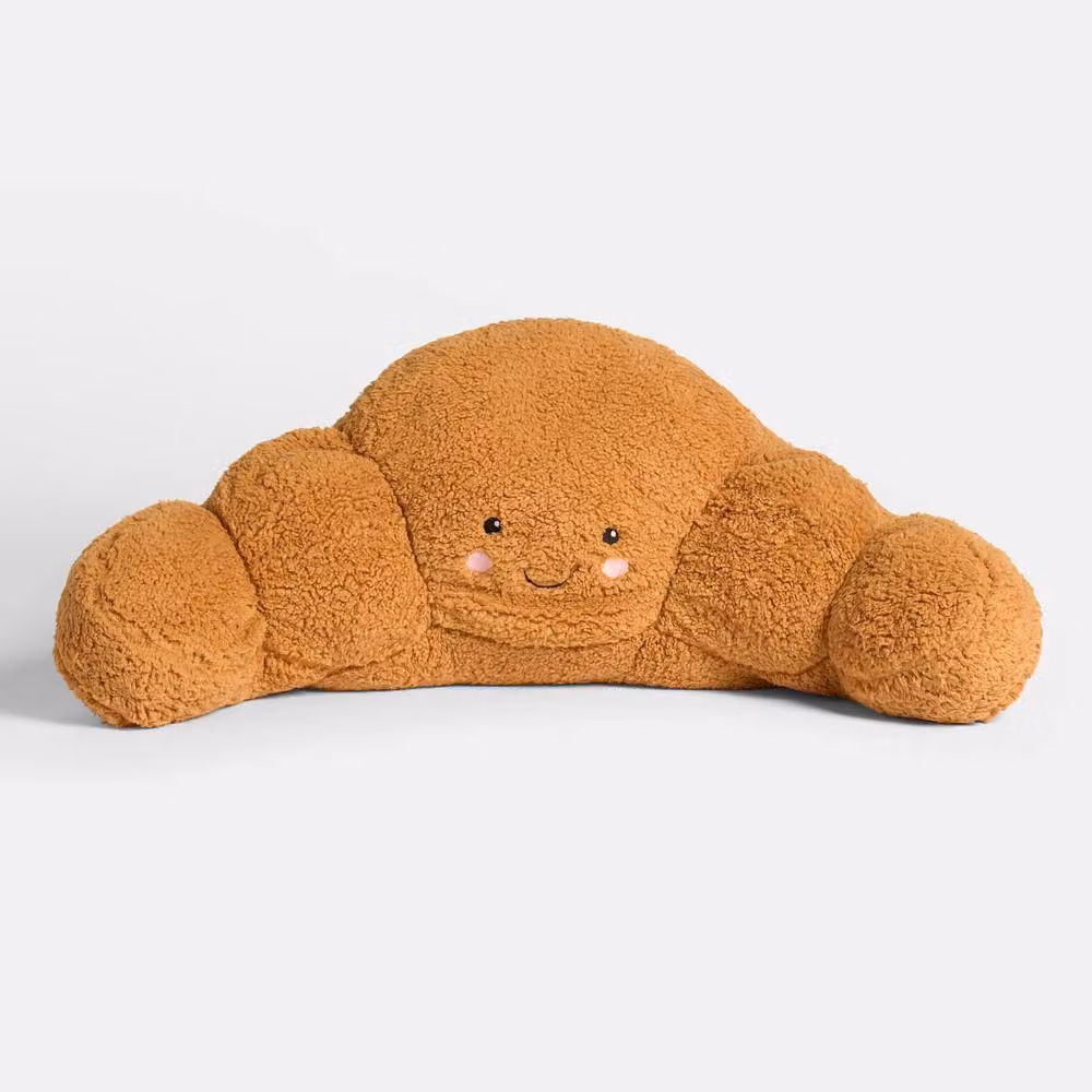 OHS Claude the Croissant Cuddle Cushion Novelty Reading Pillow in Brown, W/D/H: 45 x 40 x 30 cm – 2