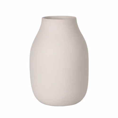Blomus Colora Moonbeam Ceramic Tabletop Vase in Beige and White, H 20.0 x W 14.0 x D 14.0 cm