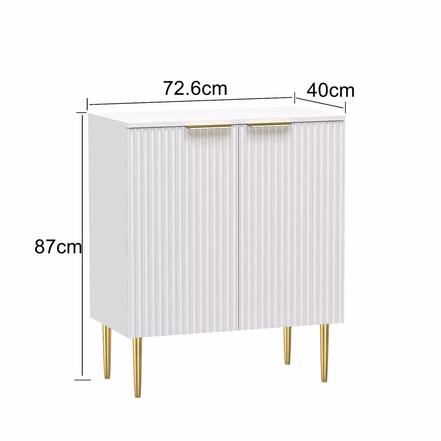 Hygrad Modern White Wooden Storage and Display Cabinet with Hinged Doors and Internal Shelves – 2