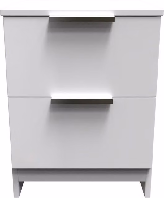 Ready Assembled 2 U Dover 2 Drawer Bedside Cabinet in White