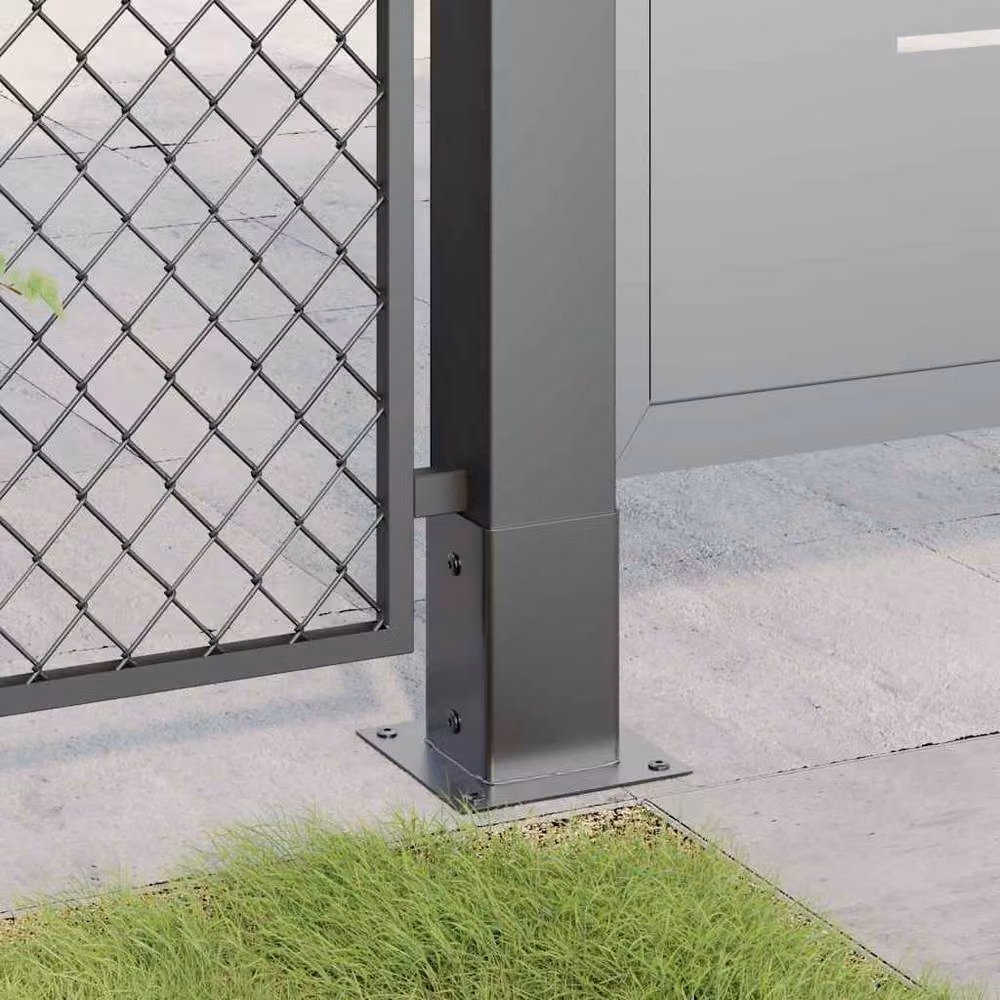 Berkfield Home Square Post Bases, 12 Pack, Anthracite Black Powder-coated Steel, 91 x 91 mm – 2