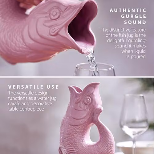 Wade Fish Ceramic Jug, Pink, 1.2 l – 4