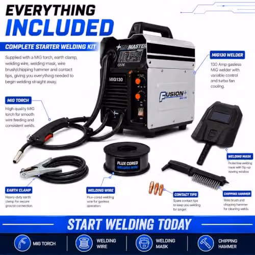 Autojack 130A Gasless MIG Welder 240V in White – 7