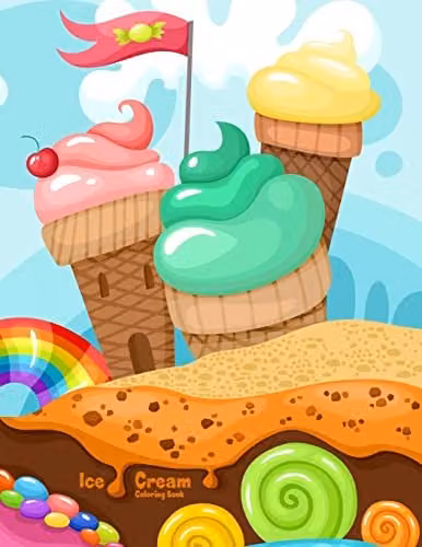 Ice Cream Coloring Book 1: Volume 1 by Createspace, Multicolour, W: 21.59 cm, H: 27.94 cm