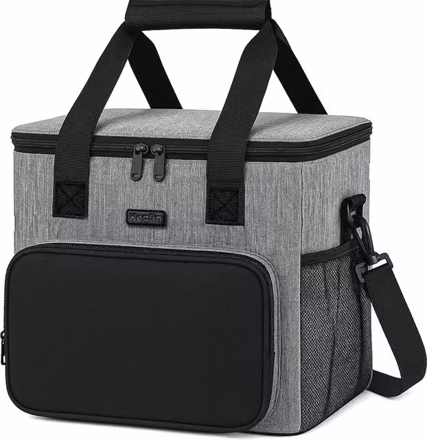 Keplin Insulated Leakproof Cooler Bag, Grey, 16L, W/D/H: 30 x 23 x 23 cm