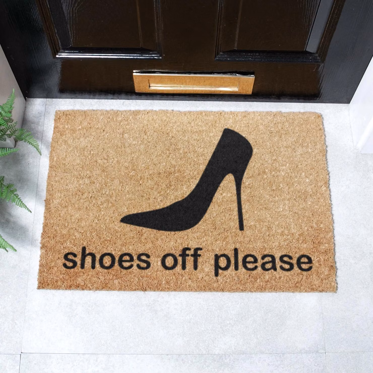 Artsy Mats Shoes Off-please Doormat, Black and Multicolour, W: 60 cm, D: 40 cm – 2
