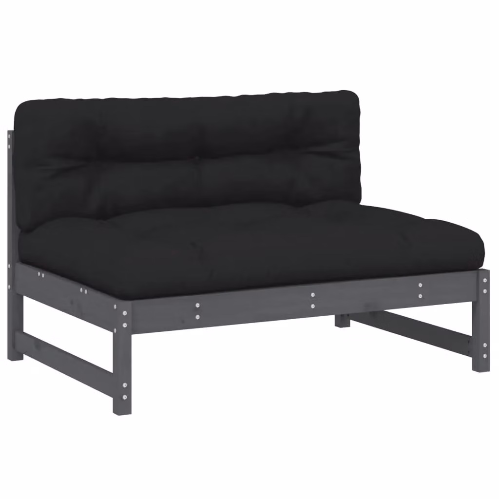 Berkfield Home Middle Grey Fabric Click Clack Sofa with Solid Pine Wood Frame W/D: 120 x 80 cm – 2