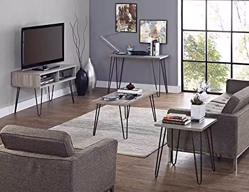 Dorel Modern Writing Desk in Grey Oak Look, W/D/H: 101.6 x 49.5 x 68 cm – 3
