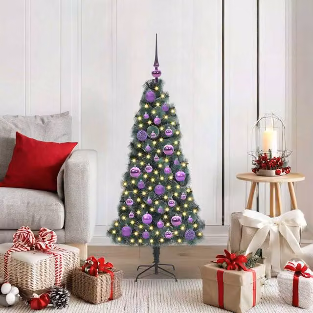 Berkfield Home Pre-lit Artificial Christmas Tree with Ball Set, Green, Height: 120 cm – 1