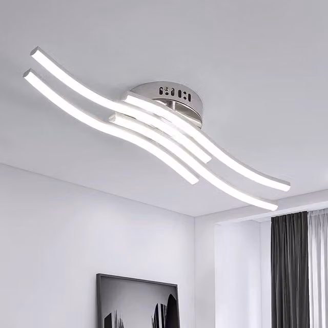 Pheashine Modern Wave-shaped LED Ceiling Light, 24W, Cool White