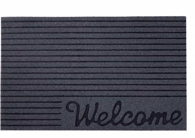 Nicoman Embossed Welcome Indoor and Outdoor Door Mat, Grey, W/D/H: 75 x 45 x 0.8 cm – 4