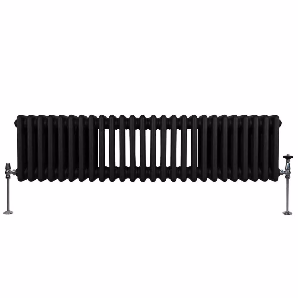 Monstershop Traditional 3 Column Steel Radiator in Black, H 119.2 cm x W 30 cm x D 10 cm – 2