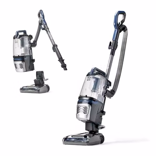 Vacmaster Respira Lift Off Pet Upright Bagless Cyclonic Vacuum Cleaner with HEPA 13 Filtration, Anti-Hair Brush Roll and Pet Tool in Grey and Blue
