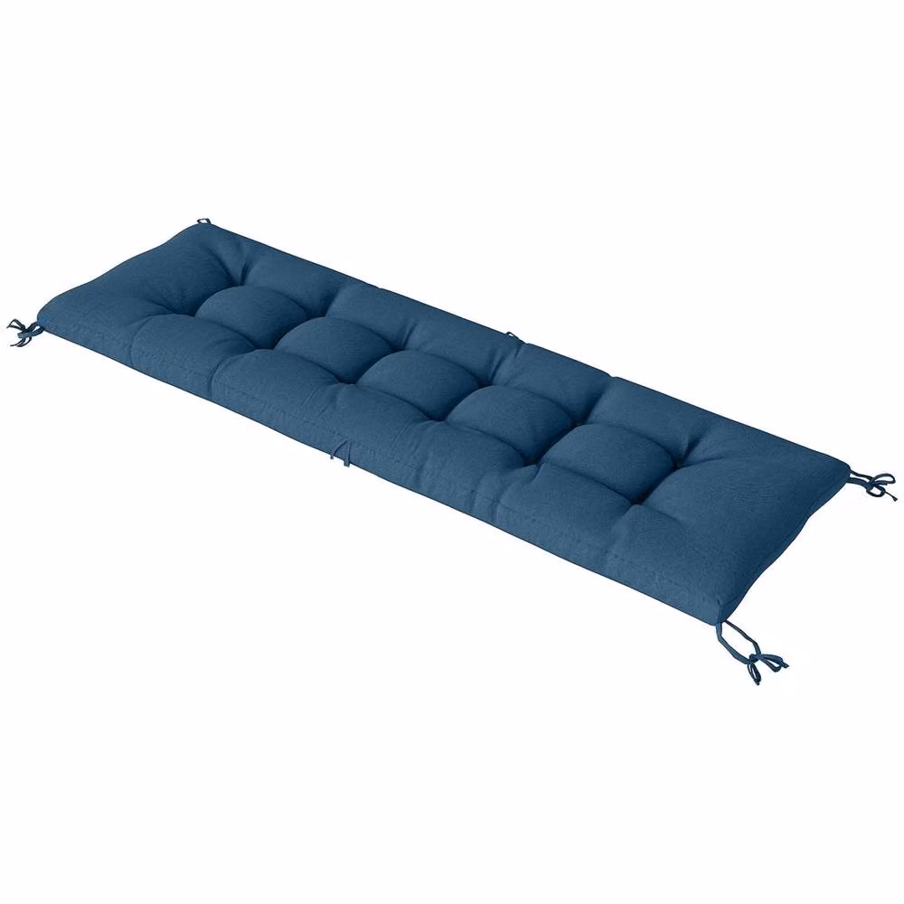 FORGEVIO Blue Foam Sun Lounger Cushion with Ties, UV-Resistant and Water-Repellent Outdoor Fabric – 4