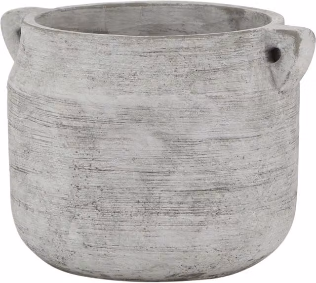 KDMK Athena Stone Hydria Faux Flower Vase in White