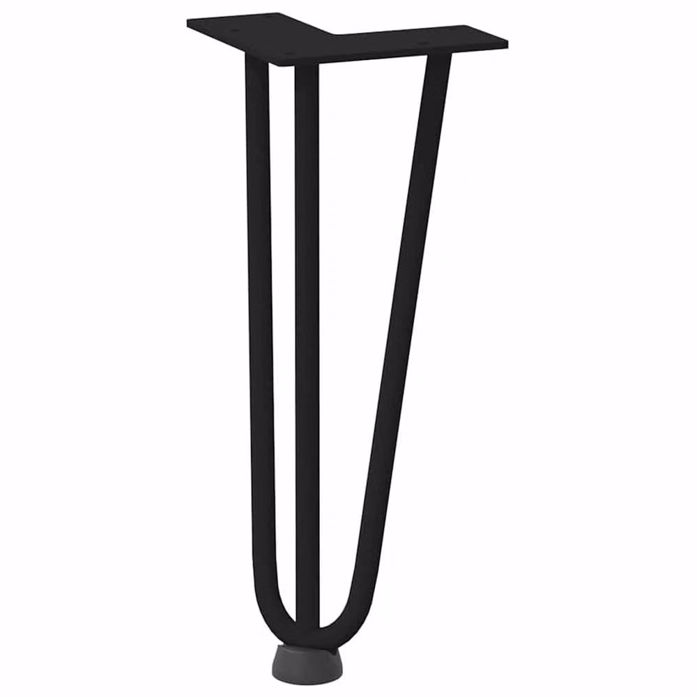 Berkfield Home Black Matt Steel Hairpin Table Legs, 4 Pieces, Height: 30 cm – 2