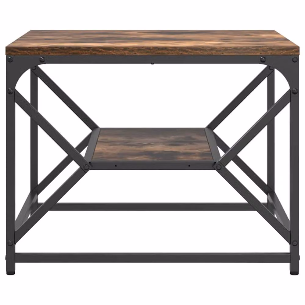 Berkfield Home Decorative End Table with Storage Shelf in Brown Oak Wood, W/D/H: 40 x 40 x 49 cm – 4