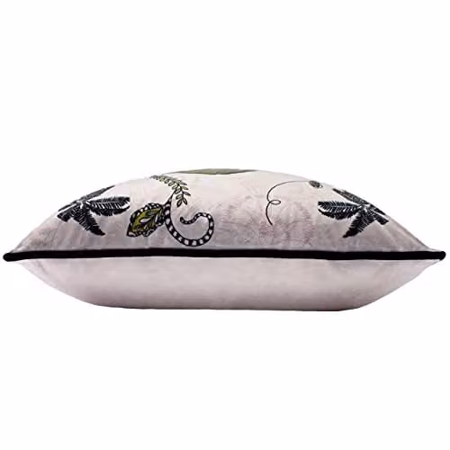 Paoletti Tropical Cheetah Printed Velvet Cushion, Pink, W/D/H: 45 x 45 x 45 cm – 2