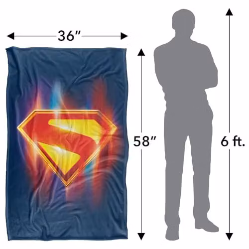 Warner Bros. Superman 2025 Glowing Shield Super Soft Fleece Throw Blanket, Multicolour, W: 91 cm, D: 147 cm – 4