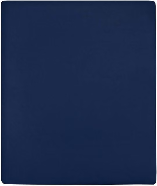 Berkfield Home Navy Blue Jersey Cotton Fitted Sheet W/D/H: 140 x 200 cm – 1
