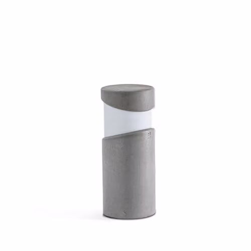 Netlighting Block Concrete Outdoor Bollard Pedestal Light, Grey, IP65, E27 – 1