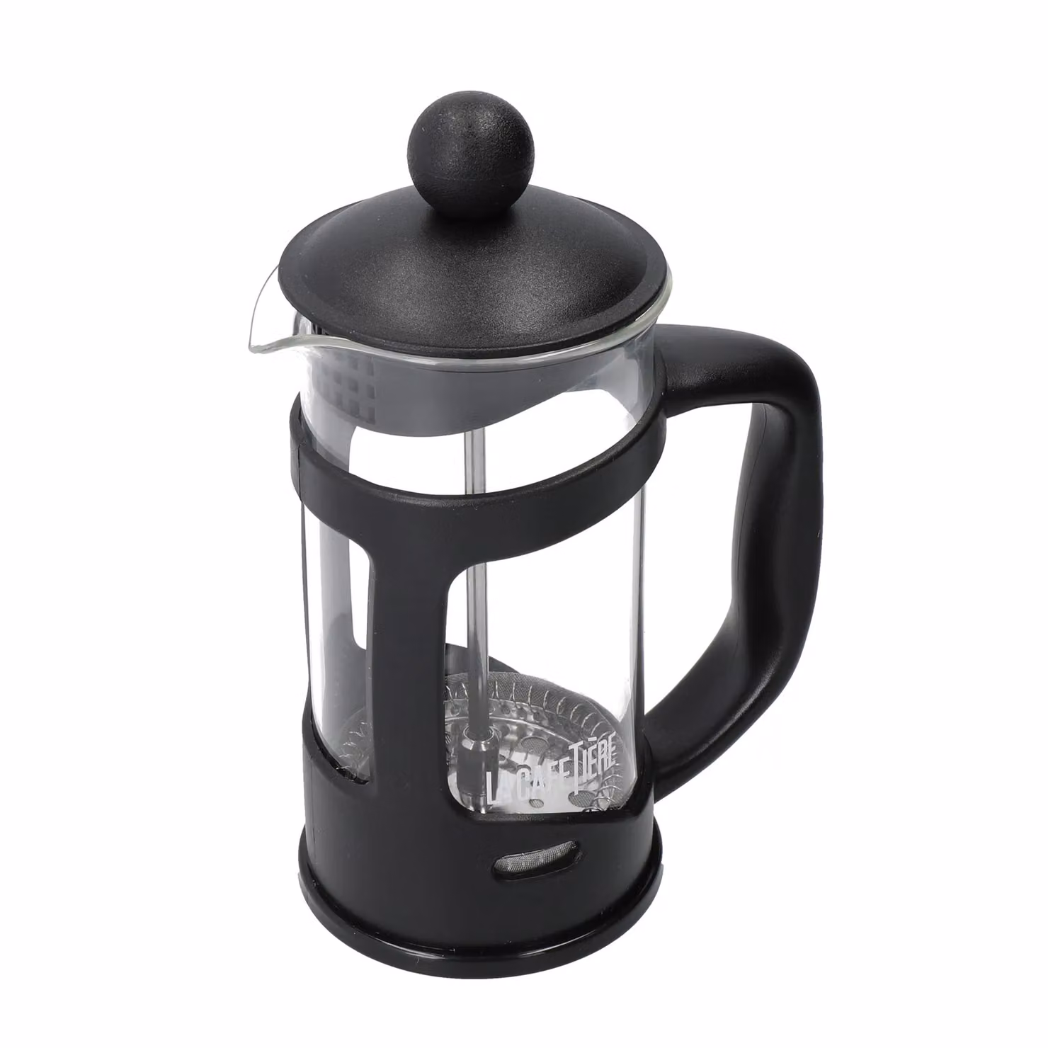 La Cafetiere 2-Piece Cafetiere Set with 3-Cup Plastic Cafetiere and Stainless Steel Coffee Measuring Scoop in Black – 3