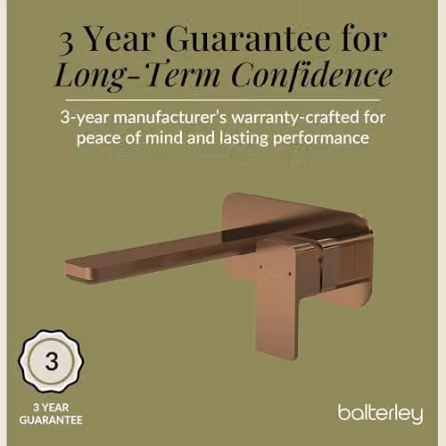 Balterley Wall Mount Basin Mixer Tap and Back Plate with Single Lever Handle in Brushed Bronze, W/D/H: 7.0 x 19.9 x 18.0 cm – 3