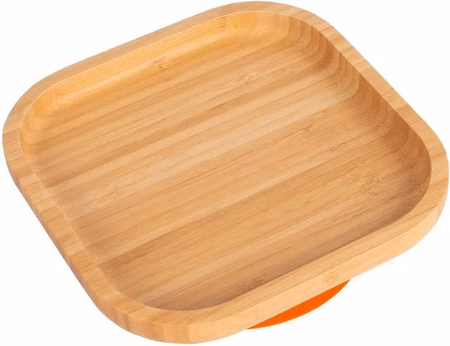 Tiny Dining Childrens Bamboo Suction Bowl in Orange