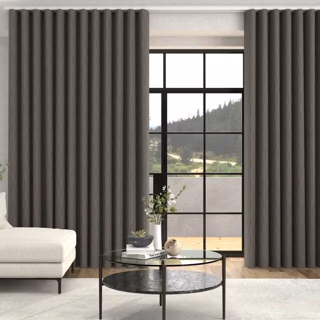 Terrys Nia Woven Stripe Made To Measure Blackout Curtains in Grey