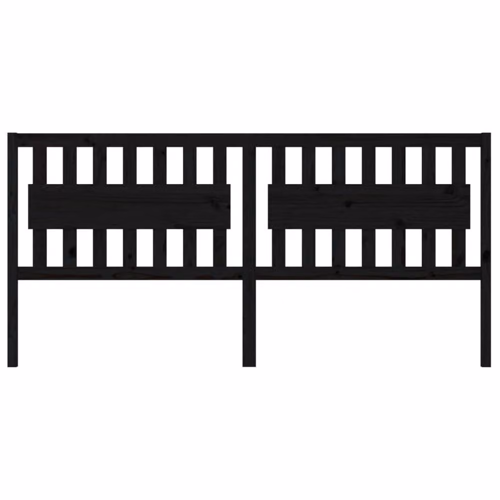 Berkfield Home Rustic Black Solid Pine Wood Bed Headboard W: 205.5 cm, D: 4 cm, H: 100 cm – 3